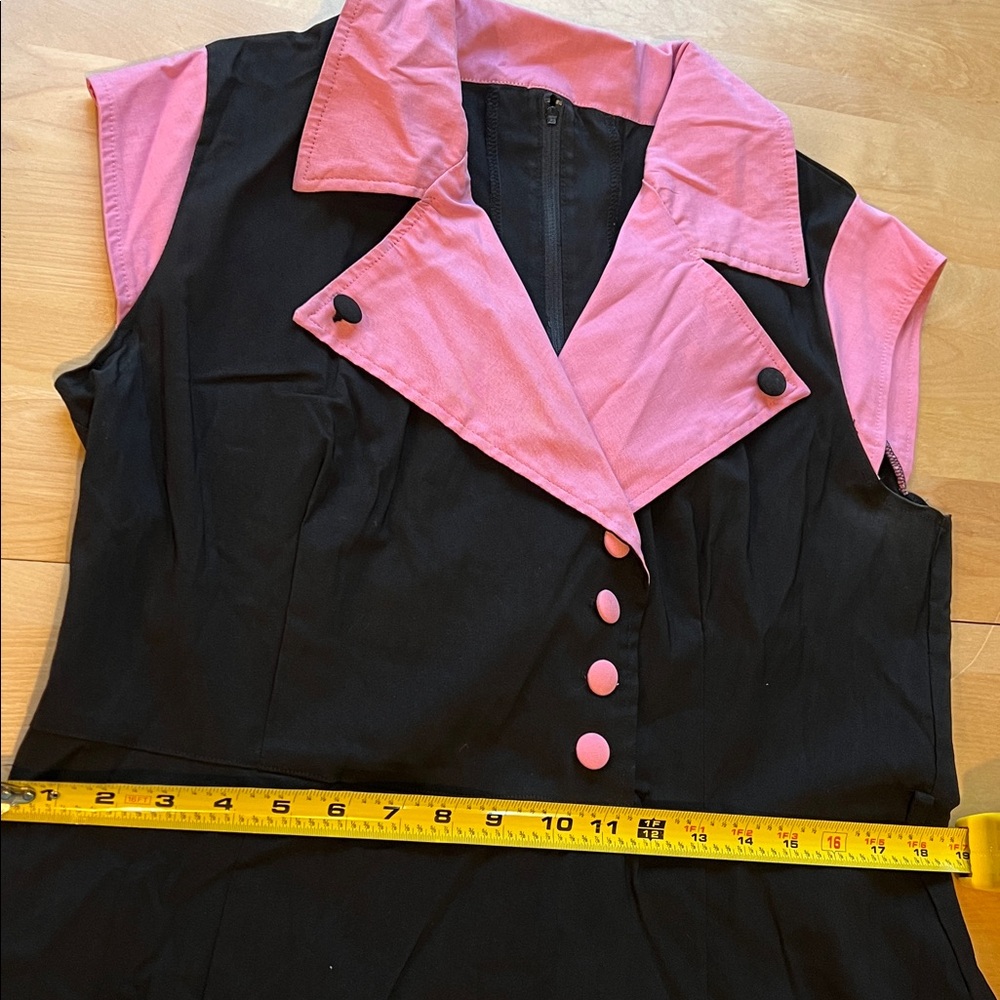 Hell Bunny Vixen black pink rockabilly dress 3x - Picture 5 of 10